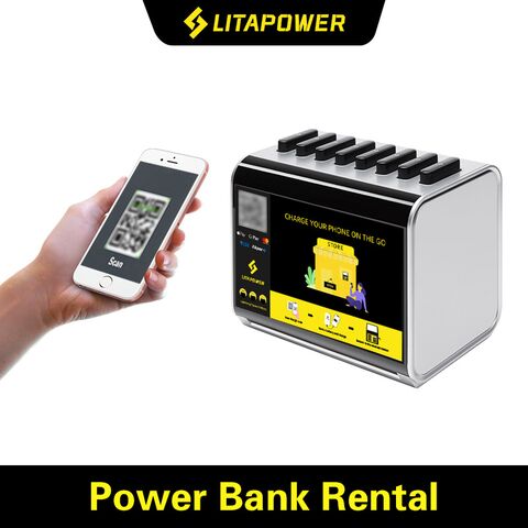 Shared Power Bank Rental Station for Cafes, 8 Slots, 5000 mAh