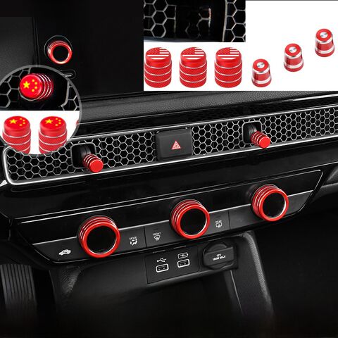 Декоративные кольца на регуляторы климата и дефлекторы для Honda Civic 11, CR-V, Integra, Breeze, алюминий