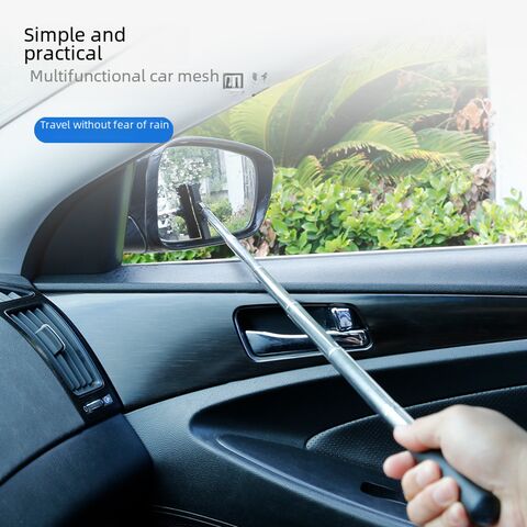Bymaocar BY-1324 Telescopic Car Mirror Wiper, Stainless Steel, Extends to 98 cm