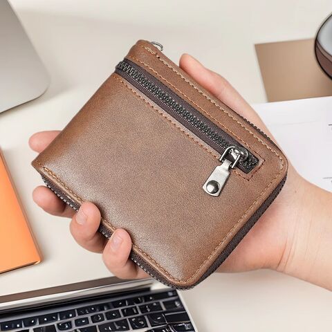 Мужской кошелёк-трансформер (magic wallet), короткий, PU-кожа, с отделением для монет и карт