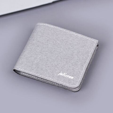 Мужской кошелёк Jolizeon 832 из canvas, короткий, тонкий, 2 сложения, горизонтальный
