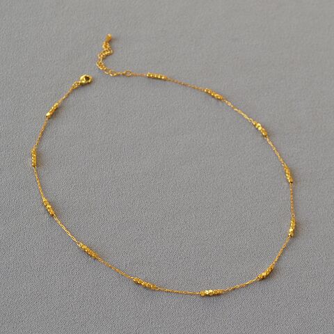 Колье-чокер Miya Sophia Jewelry из гранёных квадратных бусин, латунь с позолотой, ручная сборка