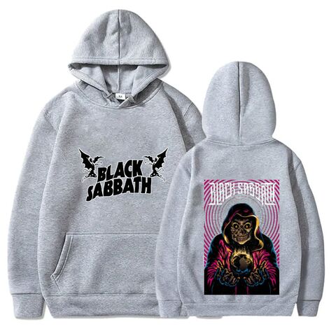 Black Head Heavy Metal Hoodie, Pullover, Loose Fit, Long Sleeve, Polyester