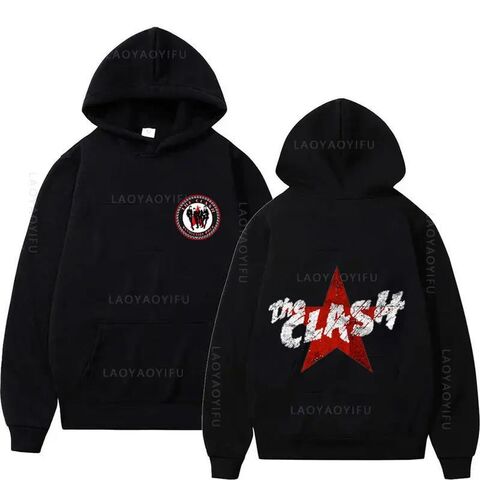 Худи унисекс с принтом The Clash, пуловер, свободный крой, длинный рукав, полиэстер