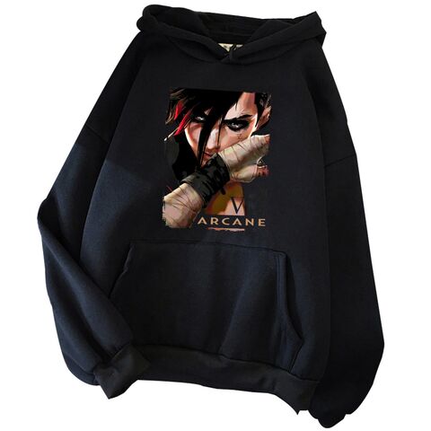 Arcane Vi Harajuku Hoodie, Pullover, Loose Fit, Long Sleeve, Polyester