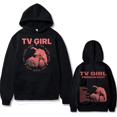 Cults TV Girl "One Night" Print Hoodie, Vintage Style Pullover with Hood, Loose Fit