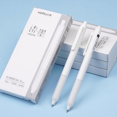 Гелевая ручка Hemu H-868S автоматическая, низкий центр тяжести, наконечник ST 0,5 мм, чёрная, красная, синяя
