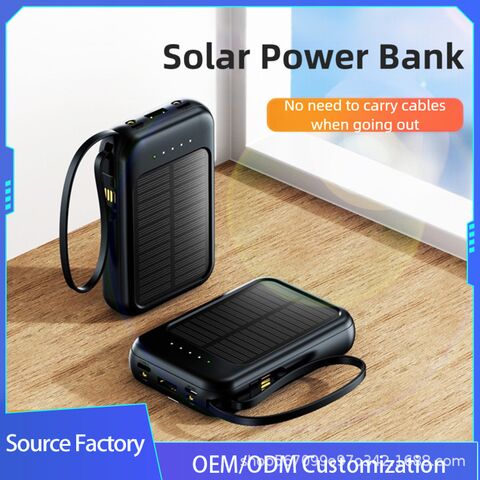 Shouhuyuan YXM-787 Mini Solar Power Bank 10000 mAh with Built-In Cable