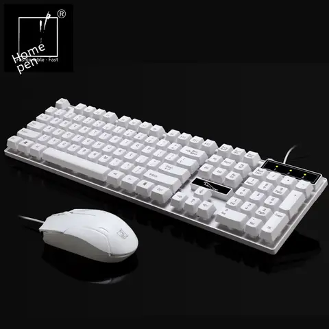 Проводной комплект клавиатура и мышь Zhuiguangbao Q17, USB, влагозащита, белый, для дома и офиса