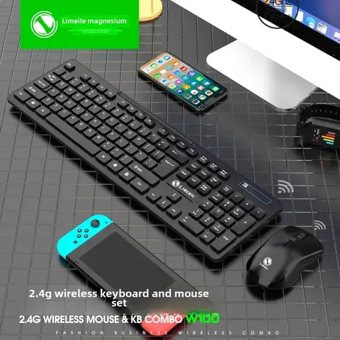 Беспроводной комплект клавиатура и мышь LIMEIDE W100, 2,4 ГГц, USB-приёмник, отклик как у механической