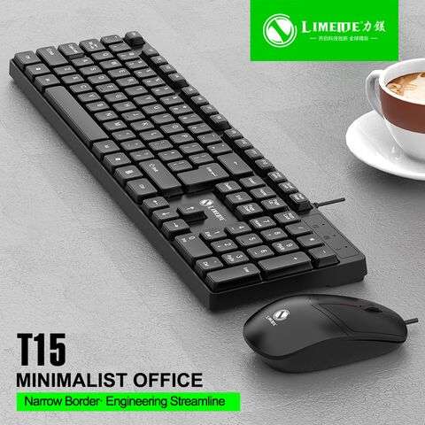 Проводной комплект клавиатура и мышь LIMEIDE T15 USB, защита от воды, для ПК, ноутбука и игр