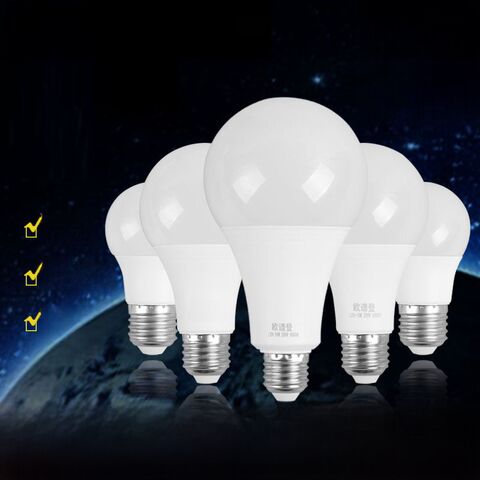 LED Bulb E27, Flicker-Free, 6500K / 3000K, Plastic-Clad Aluminium, 3–36 W