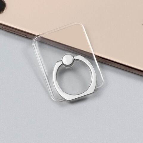 Clear Phone Ring Holder with Metal Ring, 360° Rotation, Up to 3 kg Load