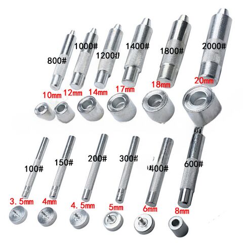 Manual Eyelet Setting Punch Tool, Carbon Steel, Sizes 100# to 2000#