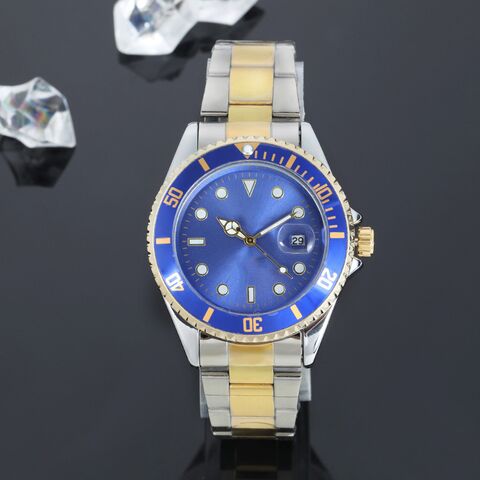 Men's Diver-Style Quartz Wristwatch, Steel Bracelet, Luminous Hands, Calendar, 40 mm