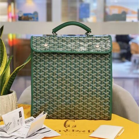 Складной рюкзак в стиле Goyard с принтом, экокожа, унисекс, до 20 л, для поездок
