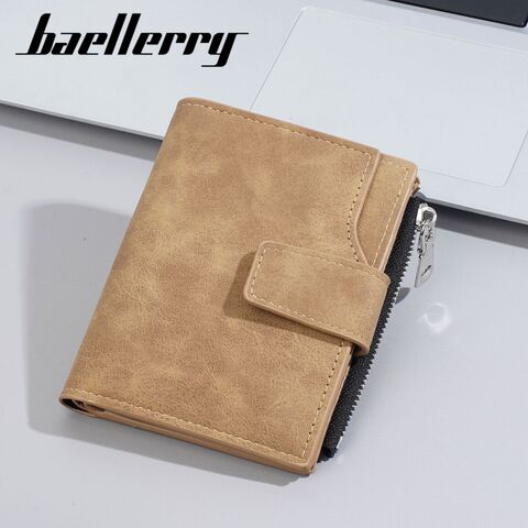 Мужской короткий кошелёк baellerry из экокожи с монетницей на молнии и отделениями для карт и документов