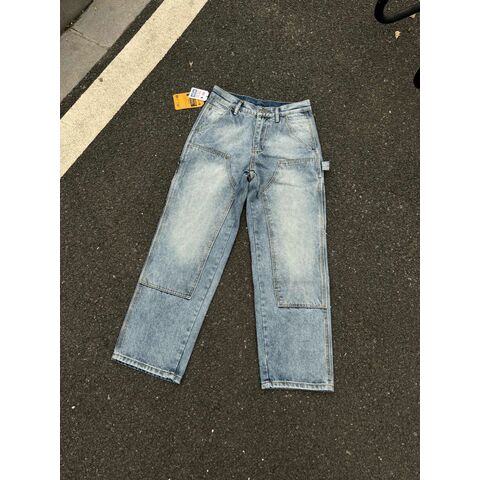 Men's Carhartt-Style Workwear Carpenter Jeans, Loose Straight Fit, Japanese Retro