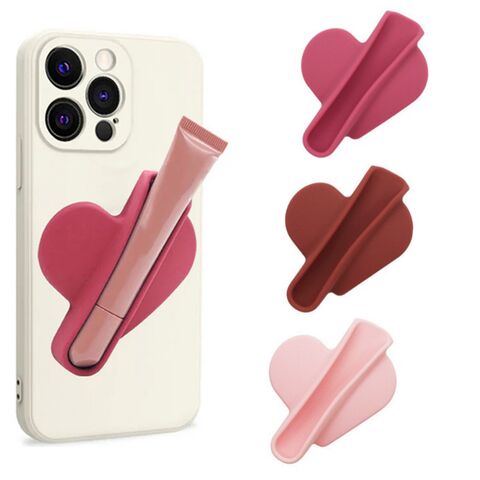 Silicone Lipstick Holder for the Back of a Phone, Smartphone Stand, Adhesive Mount