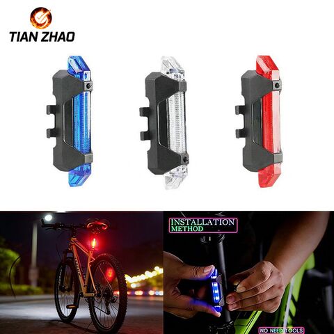 Задний фонарь для велосипеда TZ 918, зарядка USB, 4 режима, влагозащита, крепление на ремешке