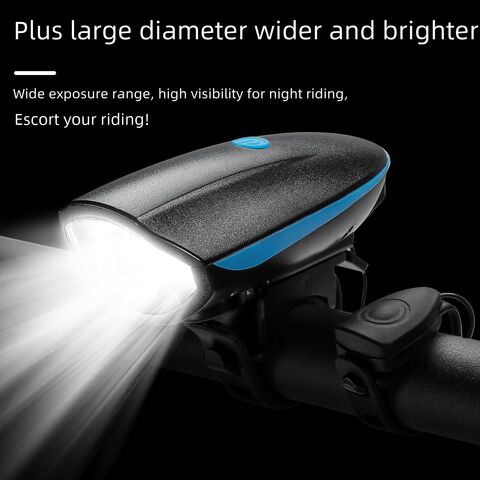 Jiuyue 7588 Bicycle Headlight Flashlight with Electric Horn, 1200 mAh Rechargeable or AAA Battery Version
