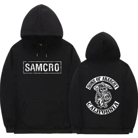 Худи Qimengyang с двусторонним принтом Sons of Anarchy, хлопок, длинный рукав
