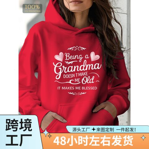 Женское худи HOOK ON YOU с надписью Grandma Blessed, свободный крой, полиэстер