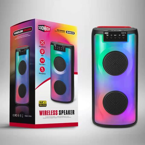 Портативная Bluetooth-колонка для караоке, 2 динамика по 4 дюйма, 10 Вт, Bluetooth 5.0, слот для карт