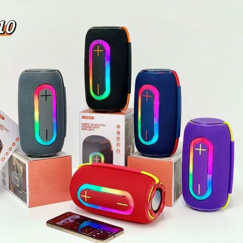 Портативная Bluetooth-колонка JC-610 с ручкой и RGB-подсветкой, два динамика, 10 Вт, Bluetooth 5.3, слот для карт