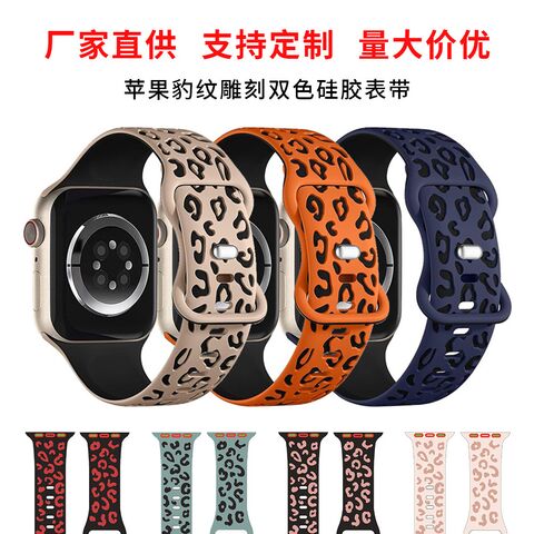 Ремешок Carondi для Apple Watch, силиконовый двухцветный с узором, застёжка-бабочка, 38–49 мм