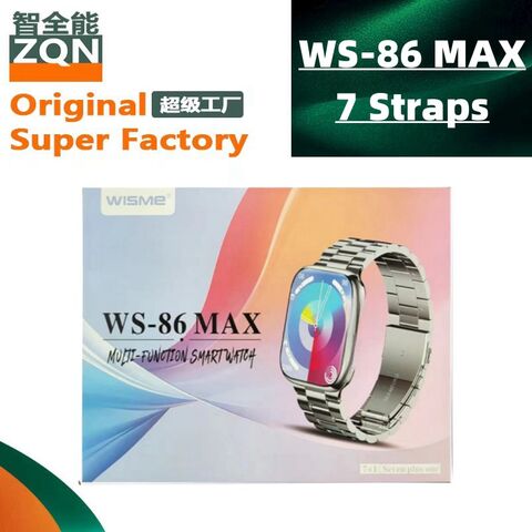 Смарт-часы WS-86 Max в наборе с 7 ремешками, звонки по Bluetooth, экран TFT, мультиязычные