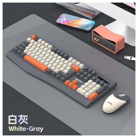 Проводной комплект клавиатура и мышь Raiku R903, двухцветный дизайн, USB, 1600 dpi, кабель 1,5 м