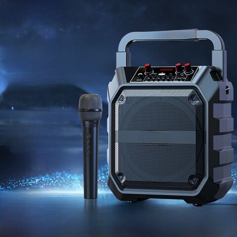 Портативная караоке-колонка Quanqiuyin M15 со звуковой картой, Bluetooth и беспроводными микрофонами