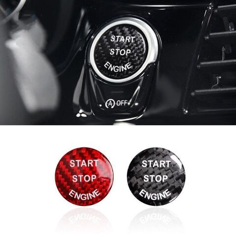 Накладка на кнопку запуска двигателя Start/Stop, карбон, универсальная, декоративная