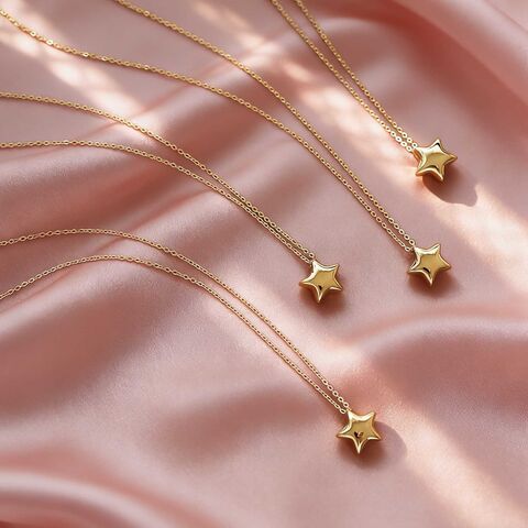 Колье-цепочка Lele Jewelry с подвеской-звездой, нержавеющая сталь, покрытие под золото 18K, 41–50 см