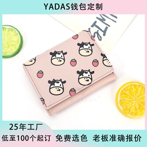 Кошелёк YADAS 878-B004 компактный, тройное сложение, экокожа, принт на заказ, с застёжкой