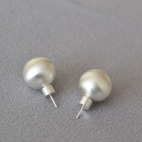 Серьги-пусеты шарики Miya Sophia Jewelry, полая медь с серебряным покрытием, игла из серебра 925, 14 мм