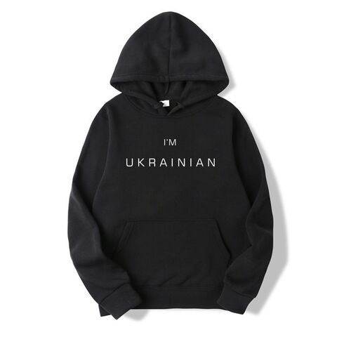Худи I'm Ukrainian с принтом Zelensky, свитшот с длинным рукавом, хлопок, свободный крой