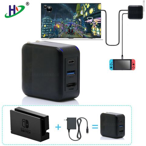 Зарядная станция-док 65 Вт GaN для Nintendo Switch, 2 в 1 (адаптер + TV-док)