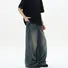 Джинсы LKTM baggy с изогнутыми штанинами, вышивка, винтажный синий, стирка, унисекс