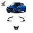 Декоративные накладки на руль для Suzuki Swift ZC/ZD 2024, ABS, 3 шт., карбон / глянцевый чёрный
