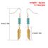 Серьги на крючках Zuowen Fashion Jewelry с перьями и бисером под бирюзу, сплав, золотистые или серебристые