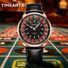 Мужские кварцевые часы TIMEARTX TA-5031 с циферблатом-рулеткой, светящиеся стрелки, кожаный ремешок, 44 мм