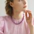 Колье YK Jewelry из фиолетовых бусин нефрита и натурального камня, яркий стиль, длина 38–43 см