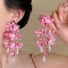 Серьги kaitin jewelry с тканевыми цветами и кисточками, стразы, серебряная игла, 24 варианта