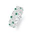 Кольцо-дорожка Shipei Jewelry из серебра 925 с овальными камнями 4×6 мм, бело-зелёное, размеры 4–12