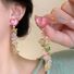 Серьги kaitin jewelry с тканевыми цветами и кисточками, стразы, серебряная игла, 24 варианта