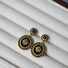 Серьги Miya Sophia Jewelry с чёрными цветами и звёздами, медь с позолотой, швенза серебро 925, длина 3,2 см