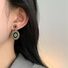 Серьги Miya Sophia Jewelry с чёрными цветами и звёздами, медь с позолотой, швенза серебро 925, длина 3,2 см