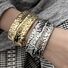 Широкий браслет-бэнгл KAYMEN JEWELRY BR-03615, цинковый сплав, асимметричный рельефный дизайн, 60 г